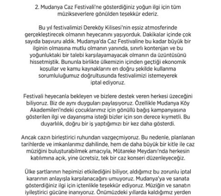2. Mudanya Caz Festivali Neden İptal Edildi?